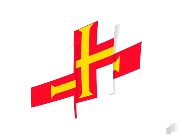 Bandera Guernsey Diseño Abstracto Rasgado Diseño Moderno Bandera Guernsey — Vector de stock