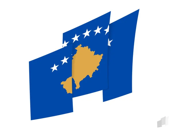 Kosovo Flag Abstract Ripped Design Modern Design Kosovo Flag — Stock Vector