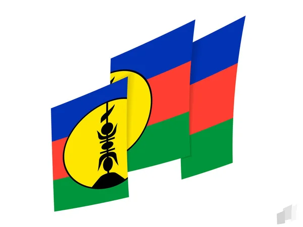 Bandeira Nova Caledônia Design Rasgado Abstrato Design Moderno Bandeira Nova — Vetor de Stock