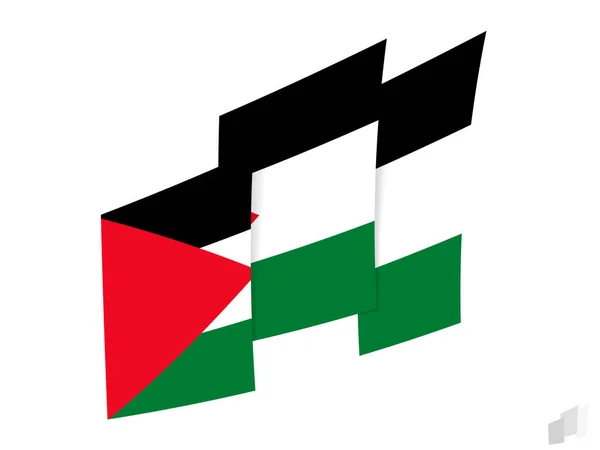 Drapeau Palestinien Dans Dessin Abstrait Déchiré Design Moderne Drapeau Palestinien — Image vectorielle