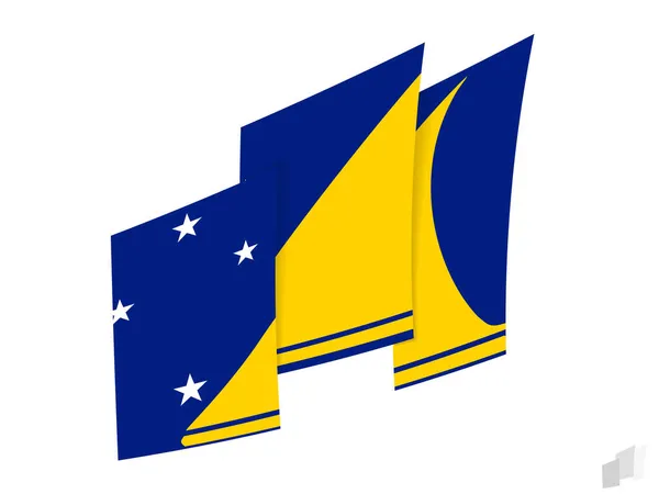 Tokelau Flag Abstract Ripped Design Modern Design Tokelau Flag — Stock Vector