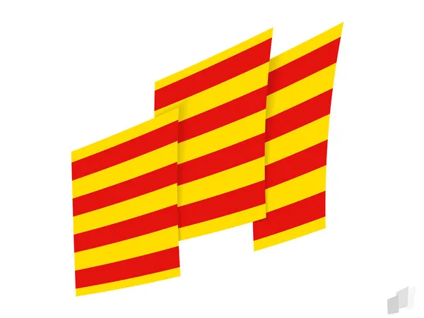 Bandera Cataluña Diseño Abstracto Rasgado Diseño Moderno Bandera Cataluña — Archivo Imágenes Vectoriales