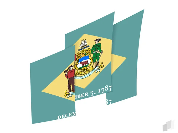 Bandera Delaware Diseño Abstracto Rasgado Diseño Moderno Bandera Delaware — Archivo Imágenes Vectoriales