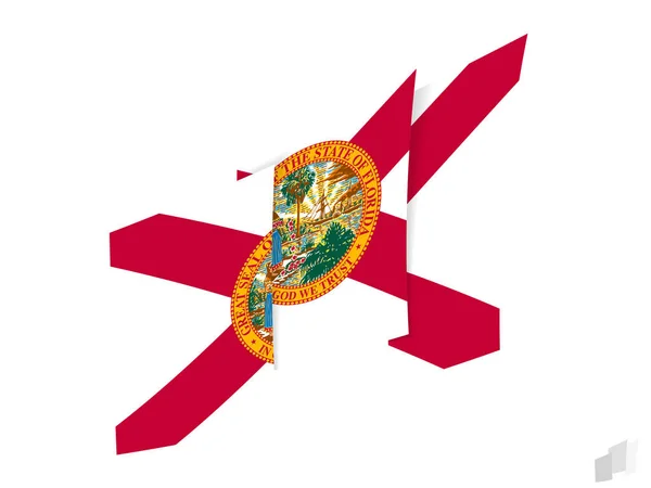 Florida Flagga Abstrakt Rippad Design Modern Design Floridas Flagga — Stock vektor