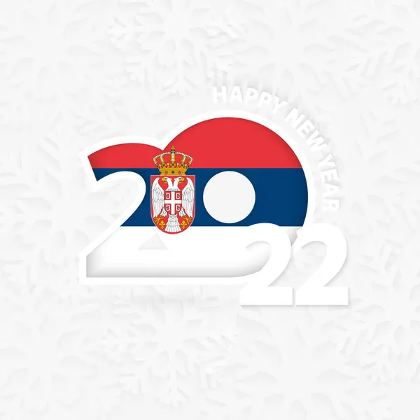 Gott Nytt 2022 För Serbien Snöflinga Bakgrund — Stock vektor