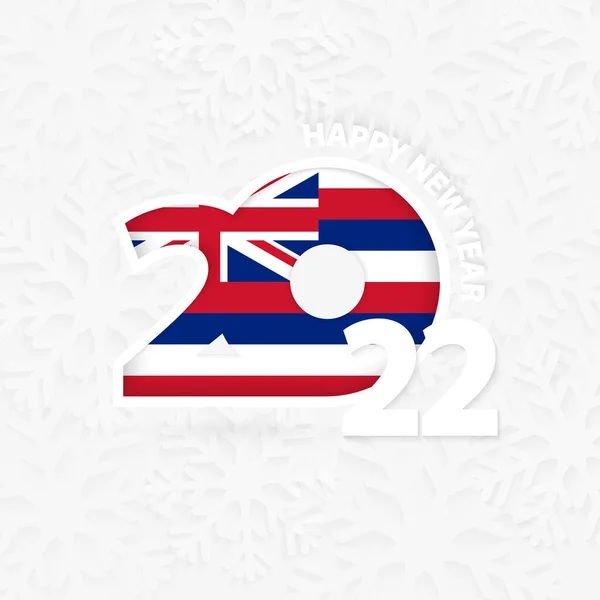 Gott Nytt 2022 För Hawaii Snöflinga Bakgrund — Stock vektor