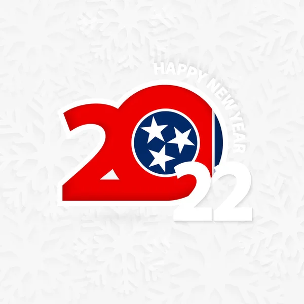 Felice Anno Nuovo 2022 Tennessee Sfondo Fiocco Neve — Vettoriale Stock