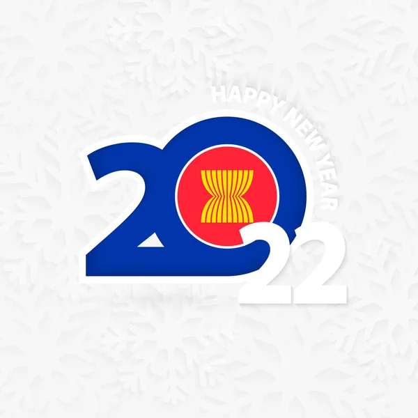 Happy New Year 2022 Asean Snowflake Background — Stock vektor