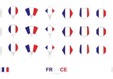 Fransa bayrağının farklı şekillerde ve üç farklı efektle toplanması.