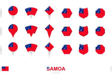 Samoa bayrağının farklı şekillerde ve üç farklı efektle toplanması.