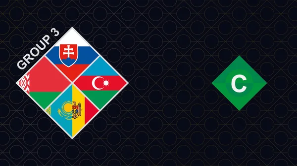 Ευρωπαϊκός Διαγωνισμός Ποδοσφαίρου 2022 Συμμετέχοντες Στην Ομάδα — Διανυσματικό Αρχείο
