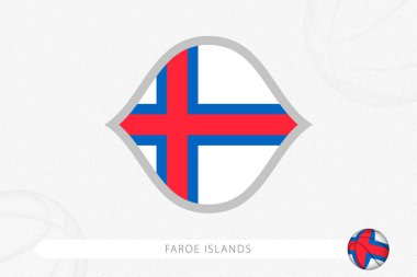Gri basketbol arka planında Faroe Adaları bayrağı.