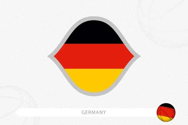 灰色のバスケットボールの背景にバスケットボールの競争のためのドイツの旗 — ストックベクタ