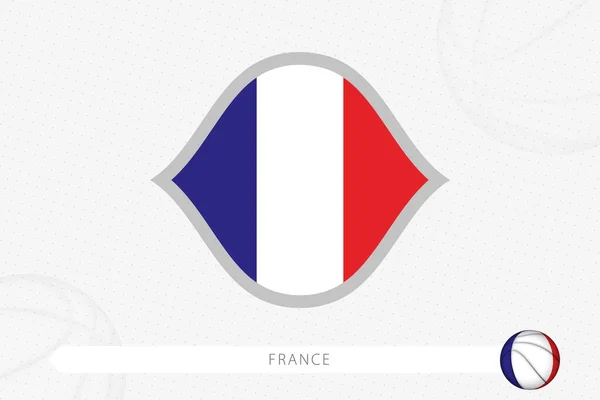 Флаг Франции Баскетбольных Соревнований Сером Баскетбольном Фоне — стоковый вектор