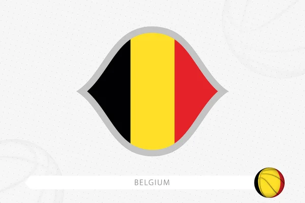 Bélgica Bandeira Para Competição Basquete Fundo Basquete Cinza — Vetor de Stock