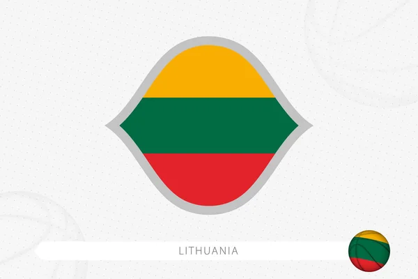 Litva Vlajka Pro Basketbalové Soutěže Šedém Basketbalovém Pozadí — Stockový vektor