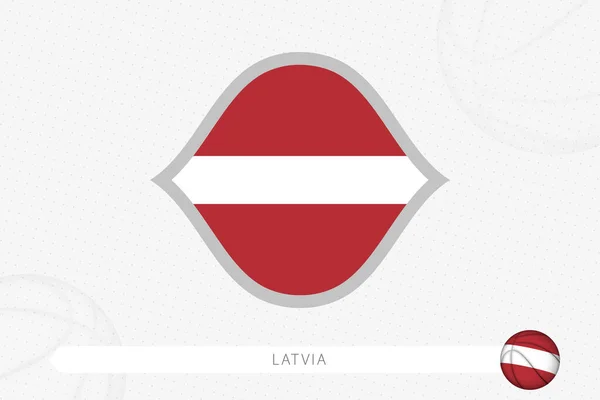 Bandera Letonia Para Competición Baloncesto Sobre Fondo Gris — Archivo Imágenes Vectoriales