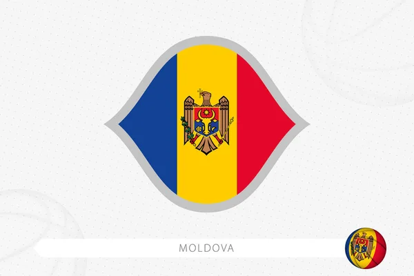 Moldawien Flagge Für Basketball Wettbewerb Auf Grauem Basketballhintergrund — Stockvektor