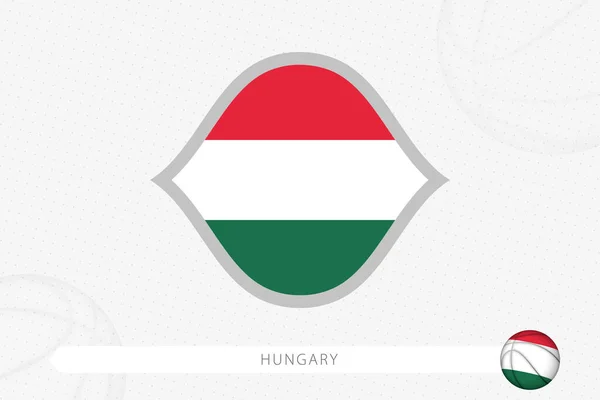 Bandera Hungría Para Competición Baloncesto Sobre Fondo Gris — Vector de stock