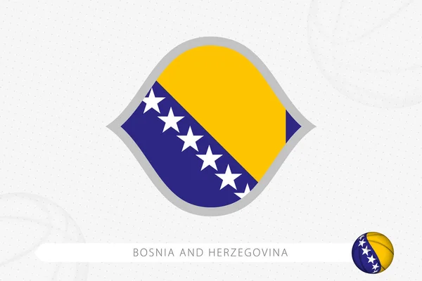 Bósnia Herzegovina Bandeira Para Competição Basquete Fundo Basquete Cinza —  Vetores de Stock