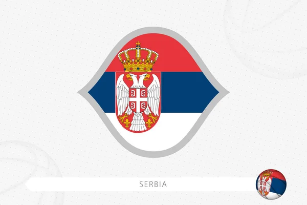 Serbien Flagga För Basket Tävling Grå Basket Bakgrund — Stock vektor