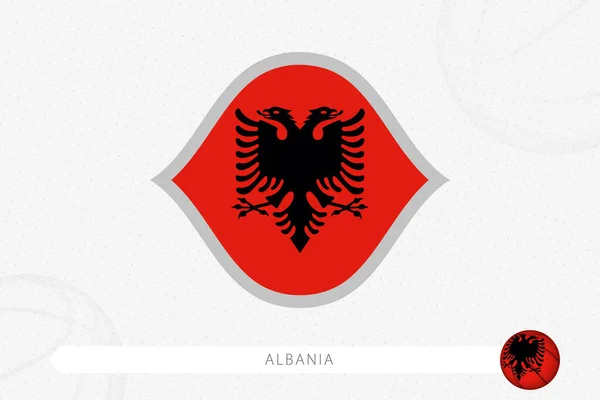 Bandeira Albânia Para Competição Basquete Fundo Basquete Cinza — Vetor de Stock