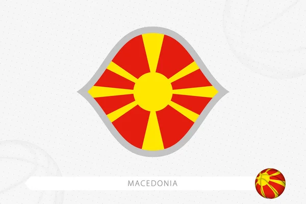 Bandera Macedonia Para Competición Baloncesto Sobre Fondo Gris — Archivo Imágenes Vectoriales