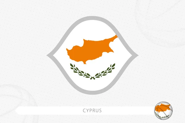 Cypr Flaga Konkursu Koszykówki Szarym Tle Koszykówki — Wektor stockowy