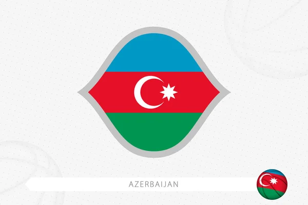 Bandera Azerbaiyán Para Competición Baloncesto Sobre Fondo Gris — Vector de stock