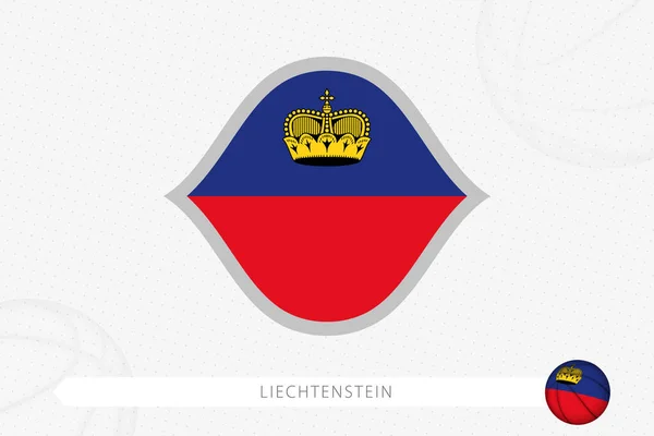 Прапор Ліхтенштейну Баскетбольного Змагання Сірому Баскетбольному Тлі — стоковий вектор