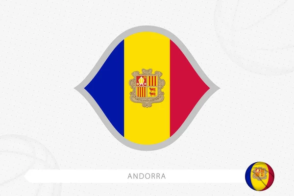 Andorra Bandiera Competizione Basket Sfondo Grigio Basket — Vettoriale Stock