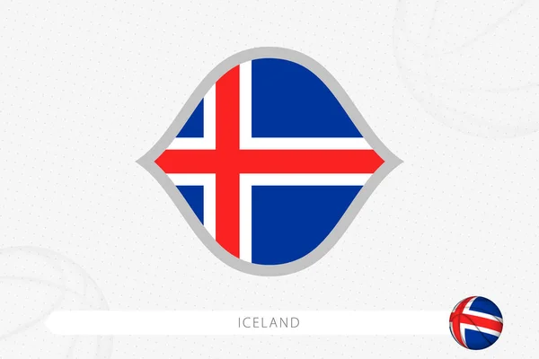 Drapeau Islande Pour Compétition Basket Sur Fond Basket Gris — Image vectorielle