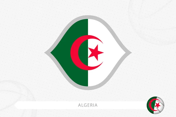Gri Basketbol Arka Planında Basketbol Yarışması Için Cezayir Bayrağı — Stok Vektör