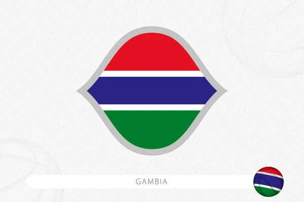Bandeira Gâmbia Para Competição Basquete Fundo Basquete Cinza —  Vetores de Stock