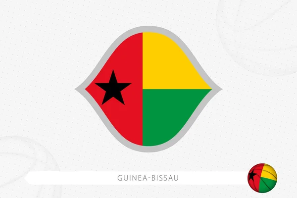 Bandera Guinea Bissau Para Competición Baloncesto Sobre Fondo Gris Baloncesto — Vector de stock