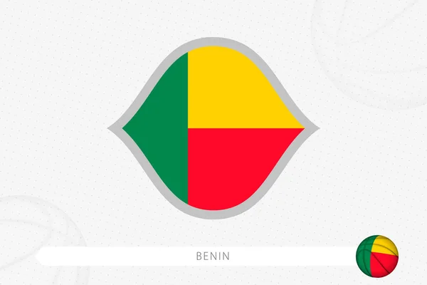 Bandera Benín Para Competición Baloncesto Sobre Fondo Gris — Vector de stock