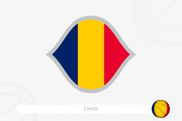 Bandera Chad Para Competición Baloncesto Sobre Fondo Gris — Vector de stock