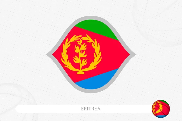 Eritrea Vlajka Pro Basketbalové Soutěže Šedém Basketbalovém Pozadí — Stockový vektor