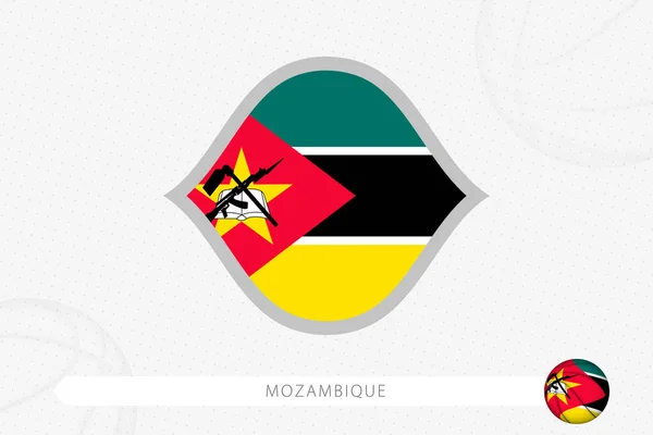 Bandera Mozambique Para Competición Baloncesto Sobre Fondo Gris — Vector de stock