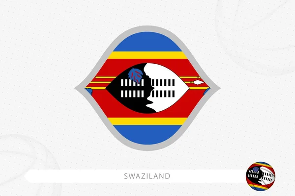 Swaziland Bandiera Competizione Basket Sfondo Grigio Basket — Vettoriale Stock
