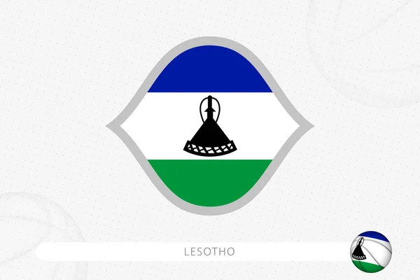 Bandera Lesotho Para Competición Baloncesto Sobre Fondo Gris Baloncesto — Archivo Imágenes Vectoriales
