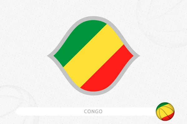 Bandera Del Congo Para Competición Baloncesto Sobre Fondo Gris — Vector de stock