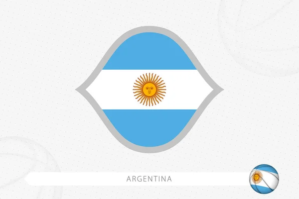 Argentina Vlajka Pro Basketbalové Soutěže Šedém Basketbalovém Pozadí — Stockový vektor