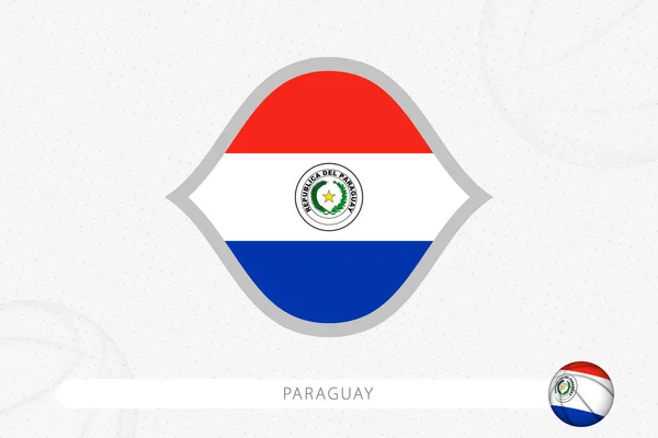 Paraguay Flagge Für Basketball Wettbewerb Auf Grauem Basketballhintergrund — Stockvektor