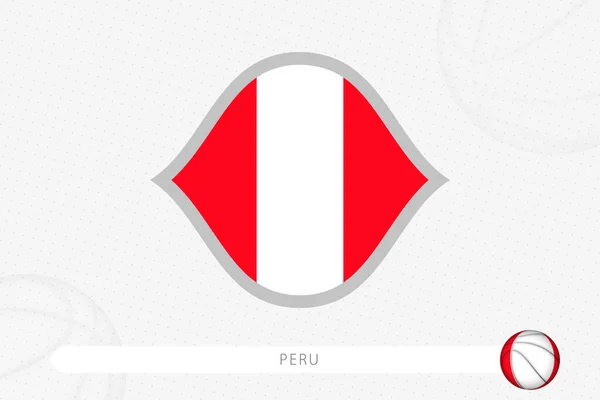 Peru Fahne Für Basketball Wettbewerb Auf Grauem Basketballhintergrund — Stockvektor