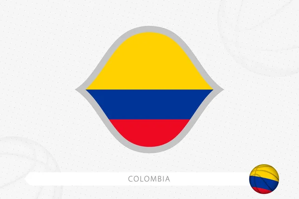 Bandera Colombia Para Competición Baloncesto Sobre Fondo Gris — Vector de stock