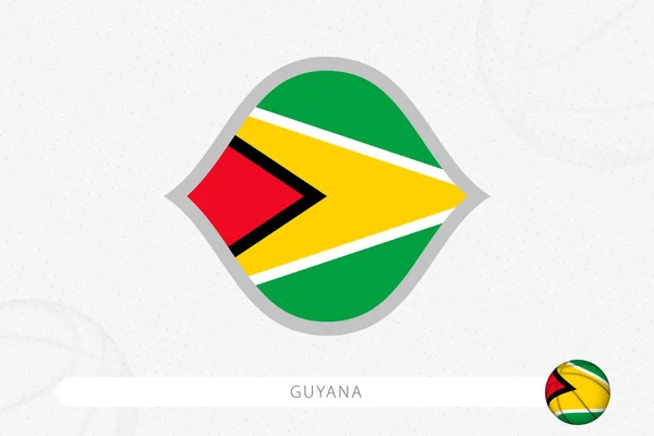 Guyana Flag Basketball Competition Gray Basketball Background — Stock Vector