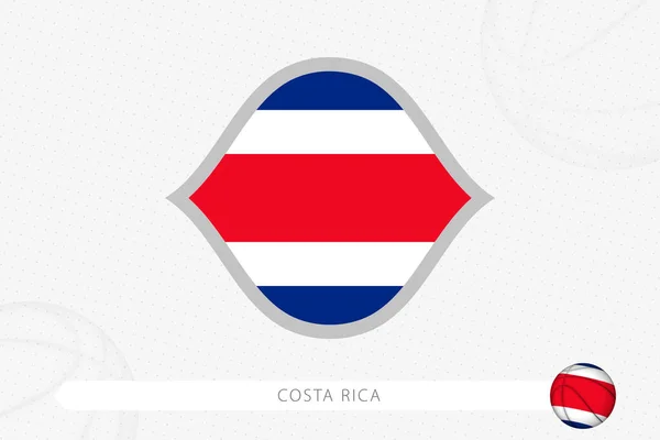 Bandeira Costa Rica Para Competição Basquete Fundo Basquete Cinza —  Vetores de Stock