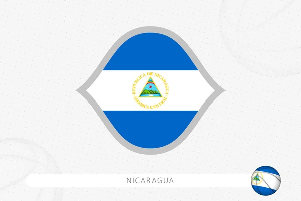 Bandiera Nicaragua Competizione Basket Sfondo Grigio Basket — Vettoriale Stock