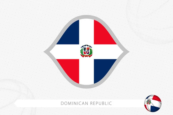 Bandeira República Dominicana Para Competição Basquete Fundo Basquete Cinza —  Vetores de Stock
